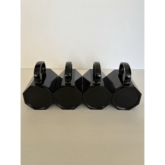 Arcoroc OCTIME Black Set Of 4 Tea, Coffee Mugs Octagonal Sided Glass France - Picture 6 of 6